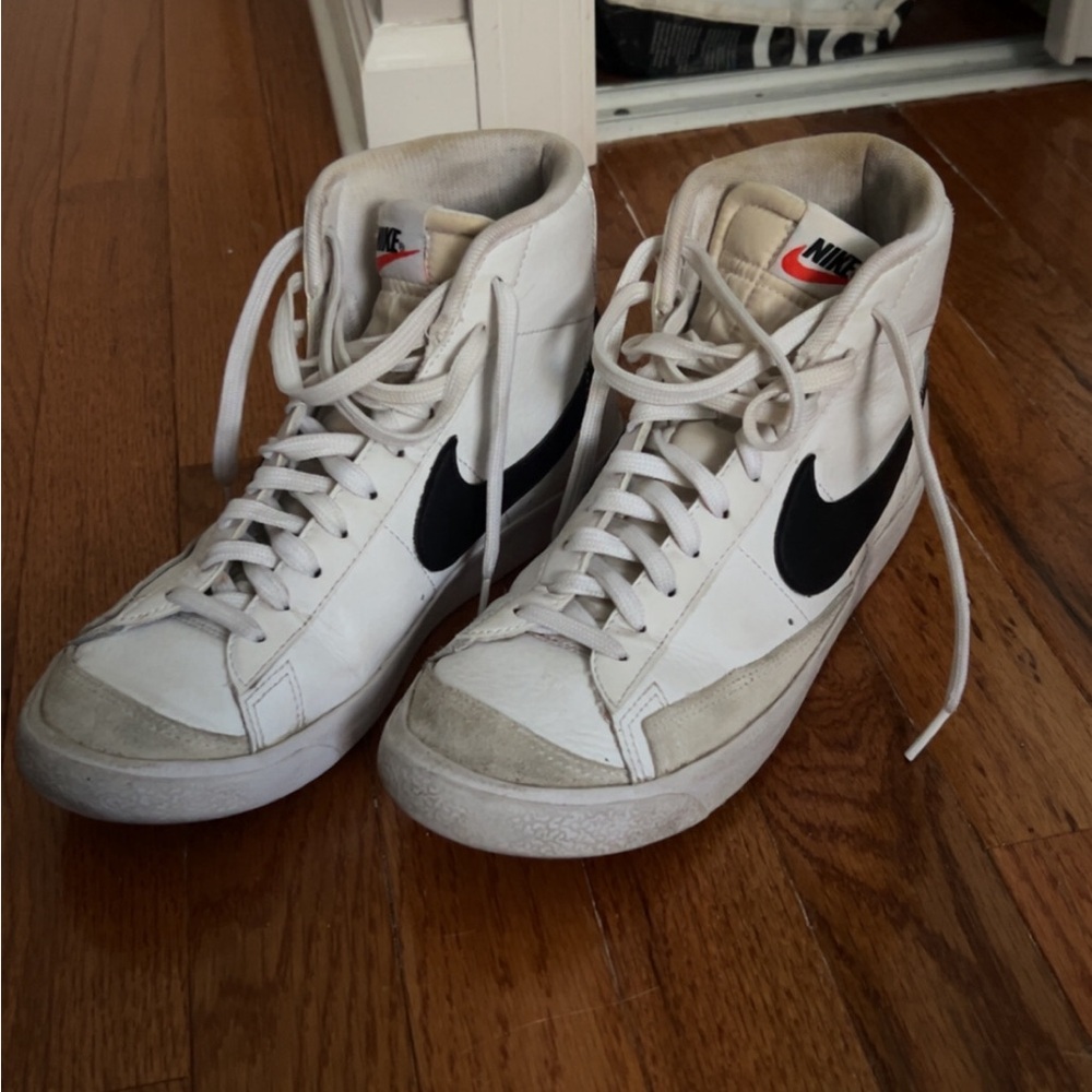Nike Men's High-Top Sneakers - White and Black Accents